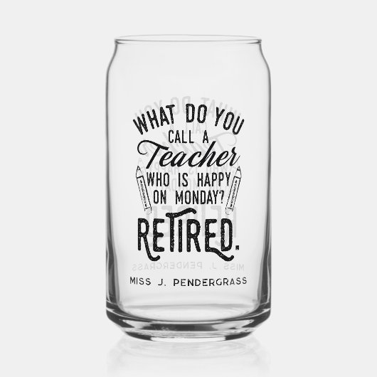 退職した先生退職パーティーカスタム記念 ガラス缶 (正面)