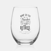 退職した先生退職記念カスタム ステムなしワイングラス (正面)
