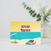 退職した先生、おもしろい ポストカード (スタンド正面)