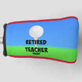 退職した先生、ゴルフボールオンティー ゴルフヘッドカバー (正面)