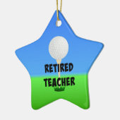 退職した先生 – ゴルフボールオンティー セラミックオーナメント (左)