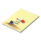 退職した先生、ビーチシーン ノートパッド (回転)