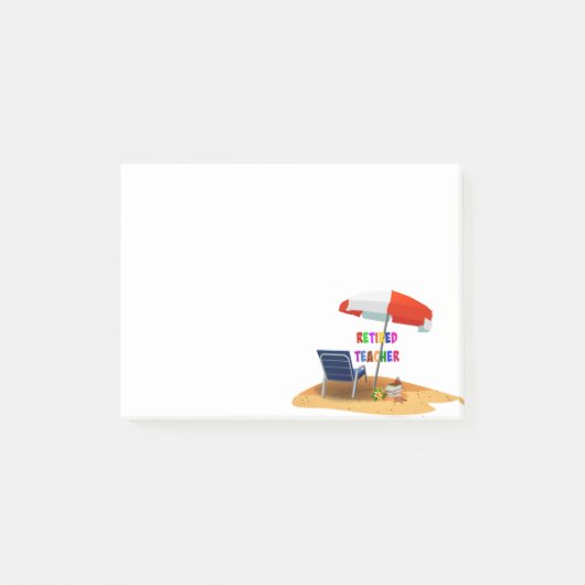 退職した先生、ビーチシーン ポストイット (正面)