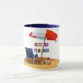 退職した先生、ビーチシーン、 マグカップ (中央)