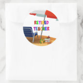 退職した先生、ビーチシーン、 ラウンドシール (バッグ)