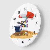 退職した先生......リラックスまでの時間  ラージ壁時計 (傾斜)