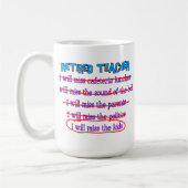 退職した先生「子供恋しく思にプレゼントおもしろい」 コーヒーマグカップ (左)