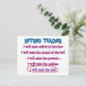 退職した先生「子供恋しく思にプレゼントおもしろい」 ポストカード (スタンド正面)