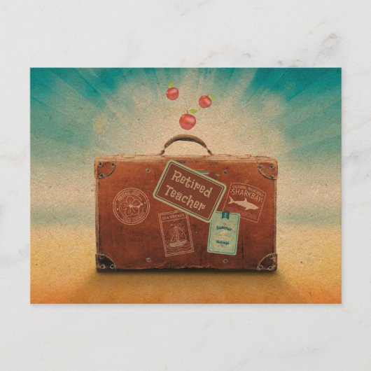 退職した先生、旅行時間の増加 ポストカード (正面)