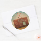 退職した先生、旅行時間の増加 ラウンドシール (封筒)