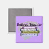 退職した先生「本の積み重おもしろいね」デザイン マグネット (正面/裏面)