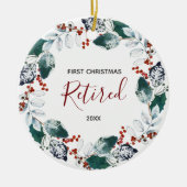 退職した初めてのクリスマスオーナメント セラミックオーナメント (正面)