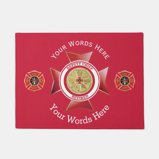 退職した副消防署長4ブグルカスタム ドアマット (正面)