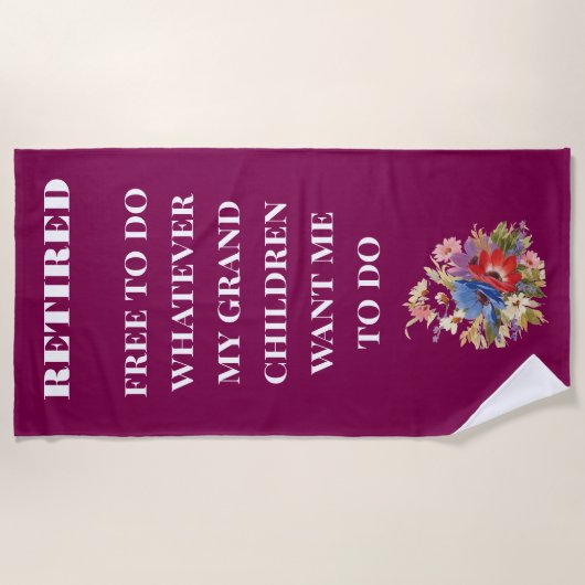 退職した孫 ビーチタオル (正面)