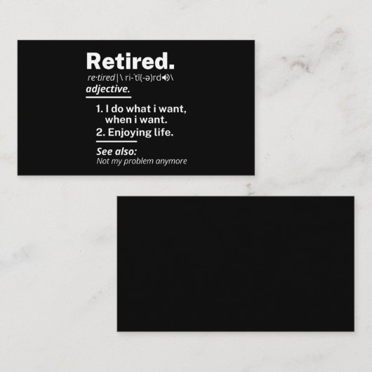 退職した定おもしろい定 アドバイスカード (正面/裏面)