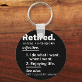 退職した定おもしろい定 キーホルダー (正面)