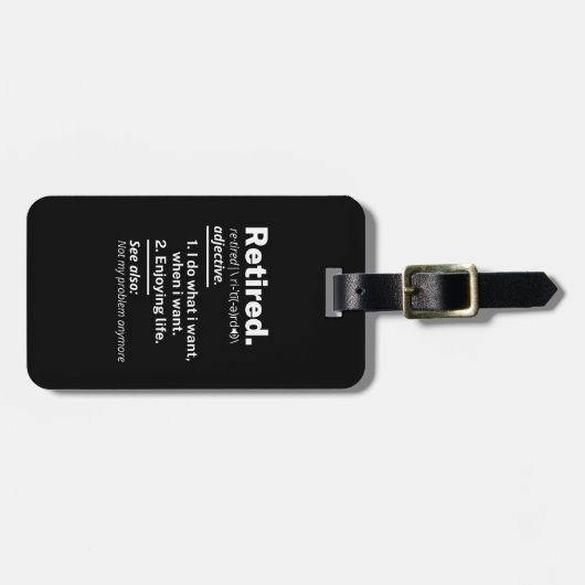 退職した定おもしろい定 ラゲッジタグ (正面横)