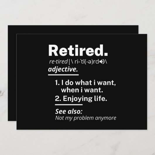 退職した定年退おもしろい職 案内状 (正面/裏面)