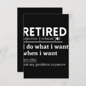 退職した定義,除おもしろい・売却, 退職した ノートカード (正面/裏面)