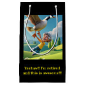 「退職した幸せ」 スモールペーパーバッグ (正面)