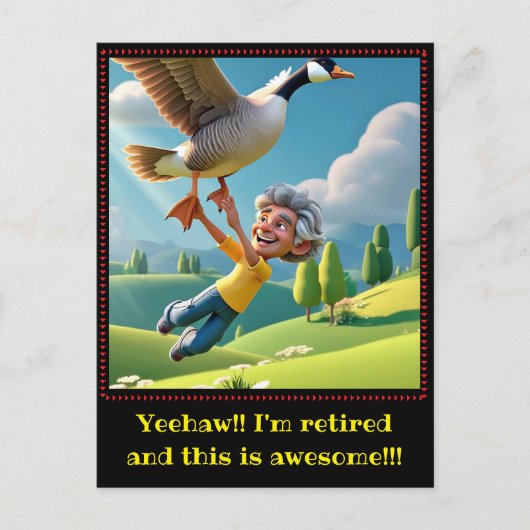 「退職した幸せ」 ポストカード (正面)