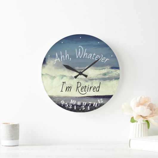 退職した引用文アハアアイマイマーソーフ退職した海 ラージ壁時計 (ホーム)