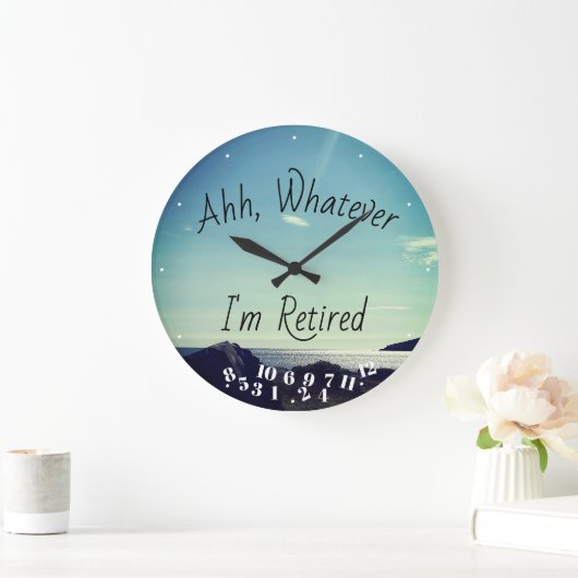 退職した引用文アハッ私は海おもしろい ラージ壁時計 (ホーム)