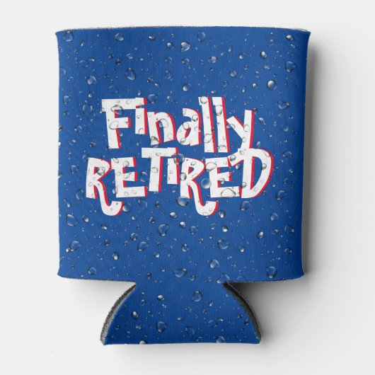 退職した文字及び水滴クーラーボックス 缶クーラー (正面)