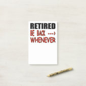 退職した時はいつでももどって来て下さい ポストイット (デスク上)