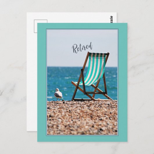 退職した海辺のはがき椅子 ポストカード (正面/裏面)