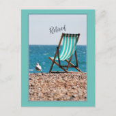 退職した海辺のはがき椅子 ポストカード (正面)