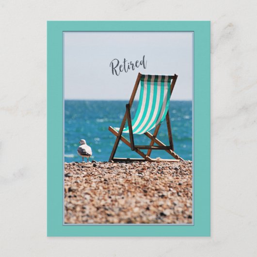 退職した海辺のはがき椅子 ポストカード (正面)