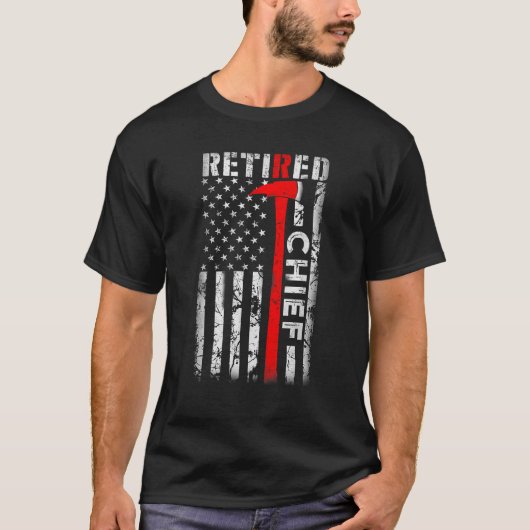 退職した消防首席消防士ランク退職金 Tシャツ (正面)