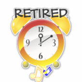 退職した目覚まし時計、人気があるデザイン シール (正面)