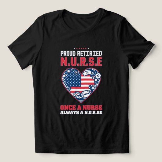 退職した看護師の自慢のTシャツ トライブレンドTシャツ (デザイン正面)