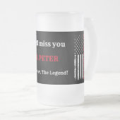 退職した米国医動揺して士旗 フロストグラスビールジョッキ (正面右)