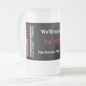 退職した米国医動揺して士旗 フロストグラスビールジョッキ (正面左)