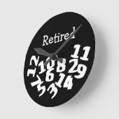 退職した落ちたおもしろい数 ラウンド壁時計 (傾斜)