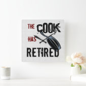 退職した調理師壁時計 スクエア壁時計 (ホーム)