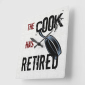 退職した調理師壁時計 スクエア壁時計 (傾斜)