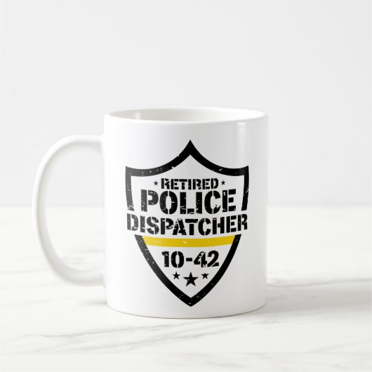 退職した警察の緊急ディスパッチャー 10-42 コーヒーマグカップ (左)