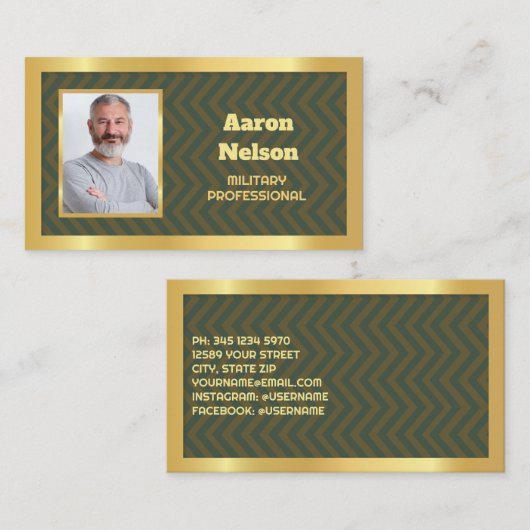 退職した軍隊カスタム写真 名刺 (正面/裏面)