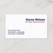 退職した軍隊写真 コーリングカード (裏面)