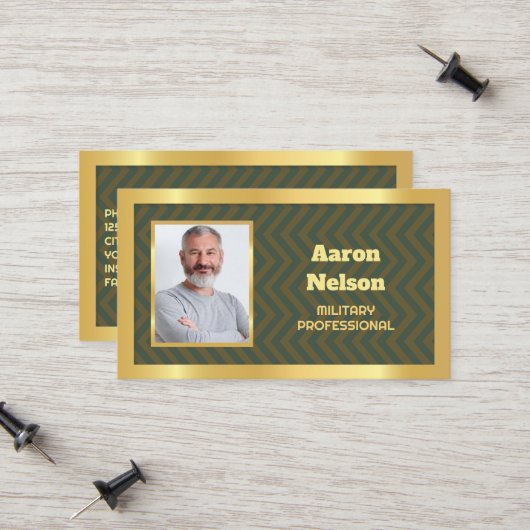 退職した軍隊写真 コーリングカード (正面/裏面インサイチュ)