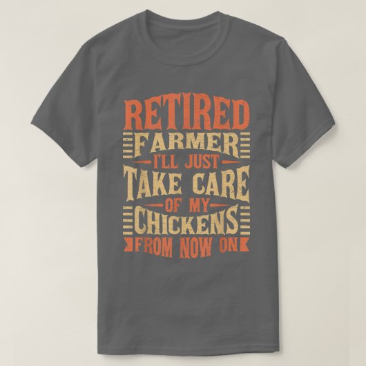 退職した農家チキンファーム Tシャツ (デザイン正面)