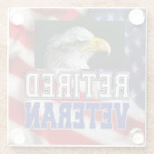 退職した退役軍人 ガラスコースター (裏面)