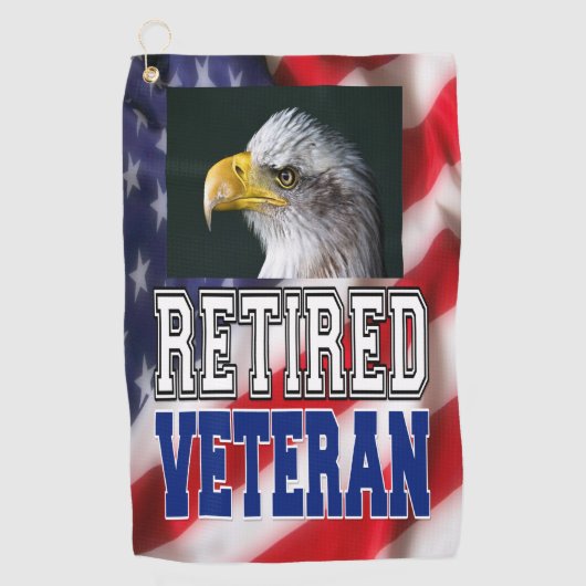 退職した退役軍人 ゴルフタオル (正面)