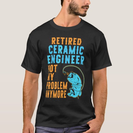 退職した陶磁器エンジニアの釣り 退職 Tシャツ (正面)