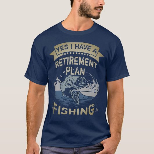 退職した魚釣り計画 Tシャツ (正面)