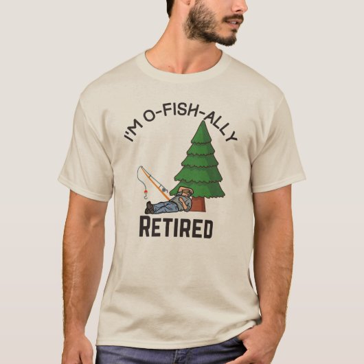 退職した魚釣り Tシャツ (正面)